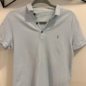 AllSaints Polo Shirt - XS - Light Blue